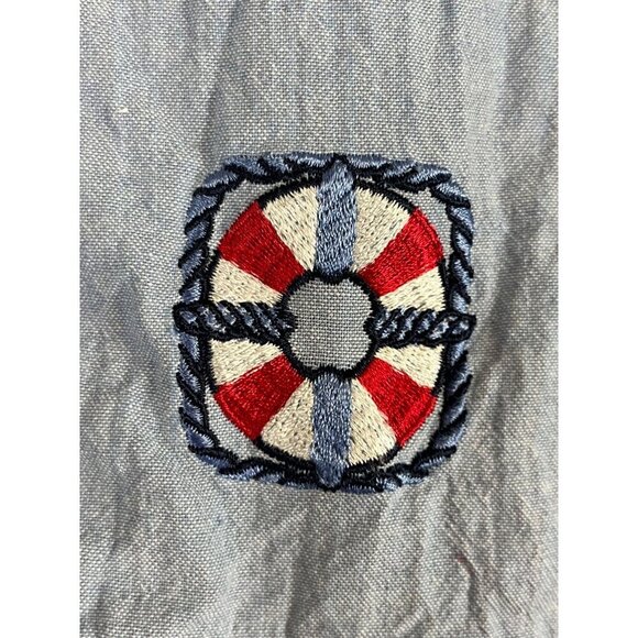 Vintage Coastal Sailboat Top PM Blue Tank Retro Classic Euro Summer Preppy 80s - Picture 11 of 16